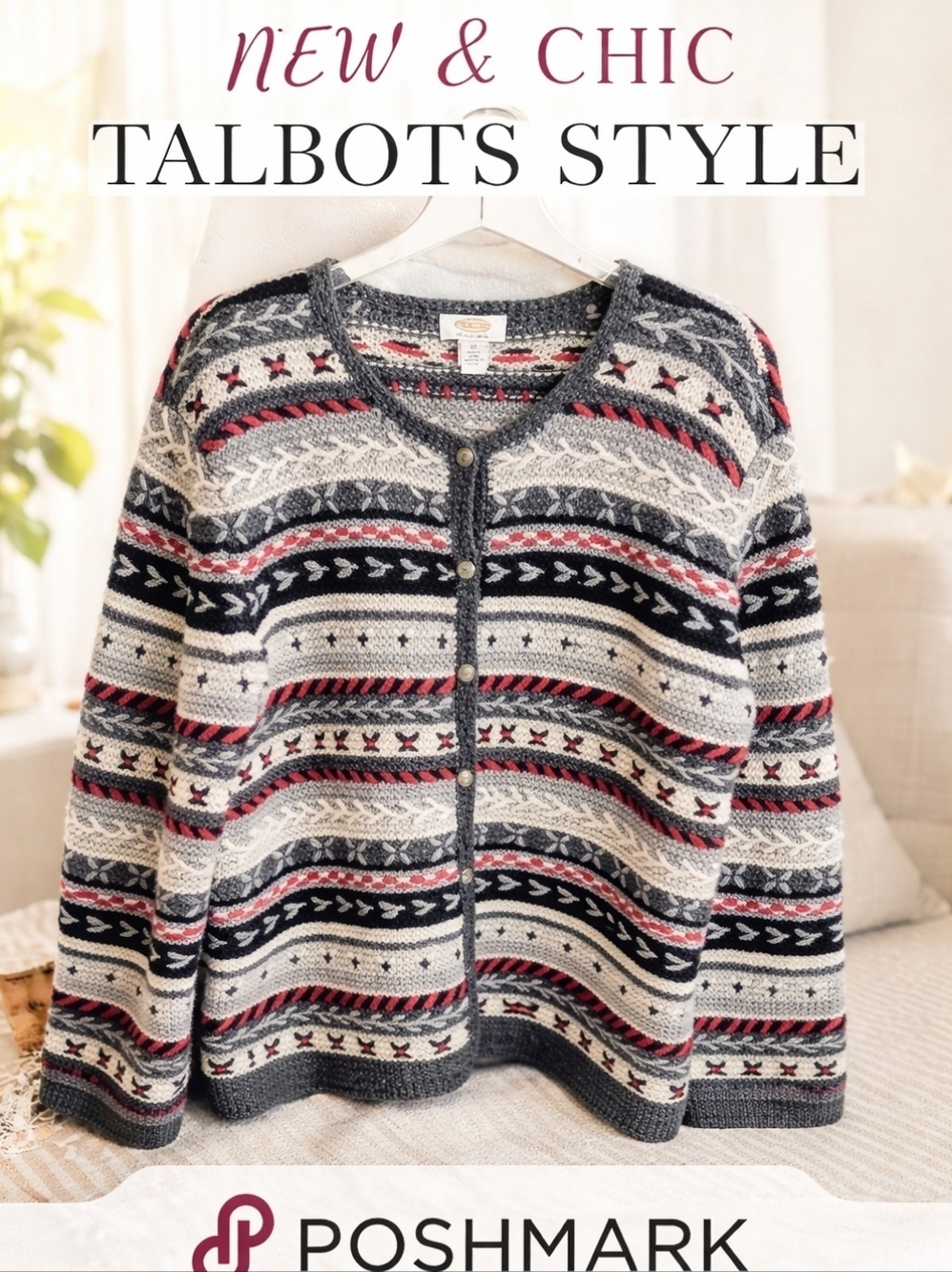 Handmade‎ Talbot wool Icelandic cardigan M-L